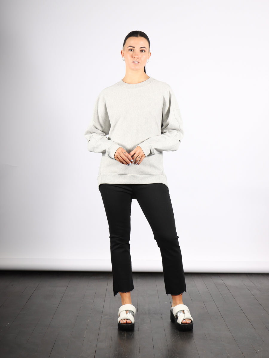 Cocoon Crewneck Sweatshirt in Heather Grey by Tibi-Tibi-Idlewild