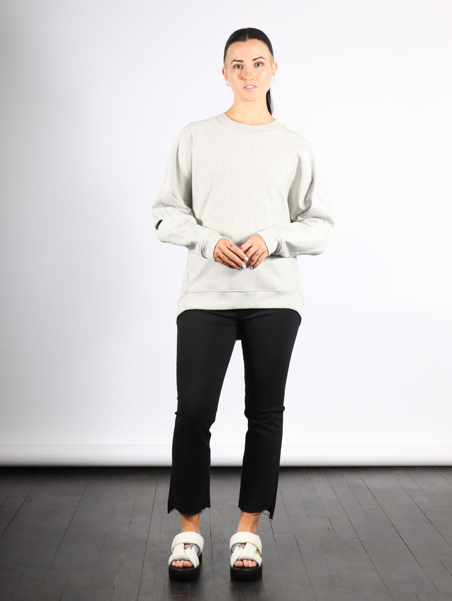 Cocoon Crewneck Sweatshirt in Heather Grey by Tibi-Tibi-Idlewild