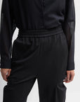 Compact Ultra Stretch Knit Sculpted Meir Pant in Black by Tibi-Bottoms-Tibi-Idlewild