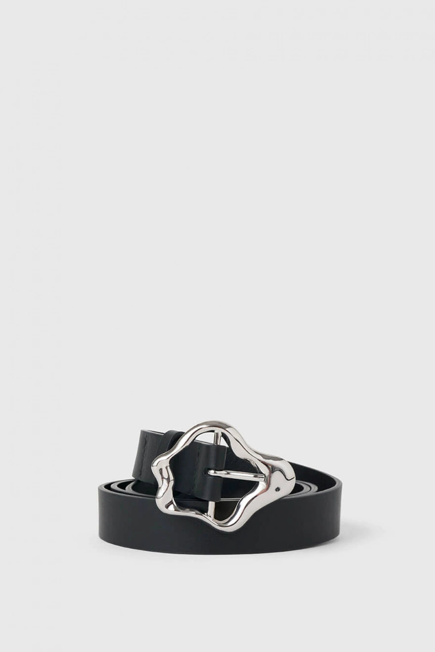 Coral Leather Belt in Black by Rodebjer-Rodebjer-Idlewild