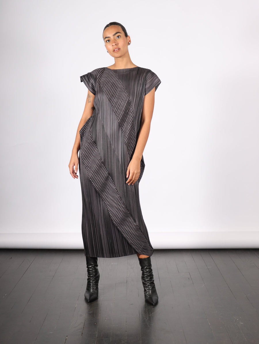 Cosmic Rays Dress in Gray by Pleats Please Issey Miyake