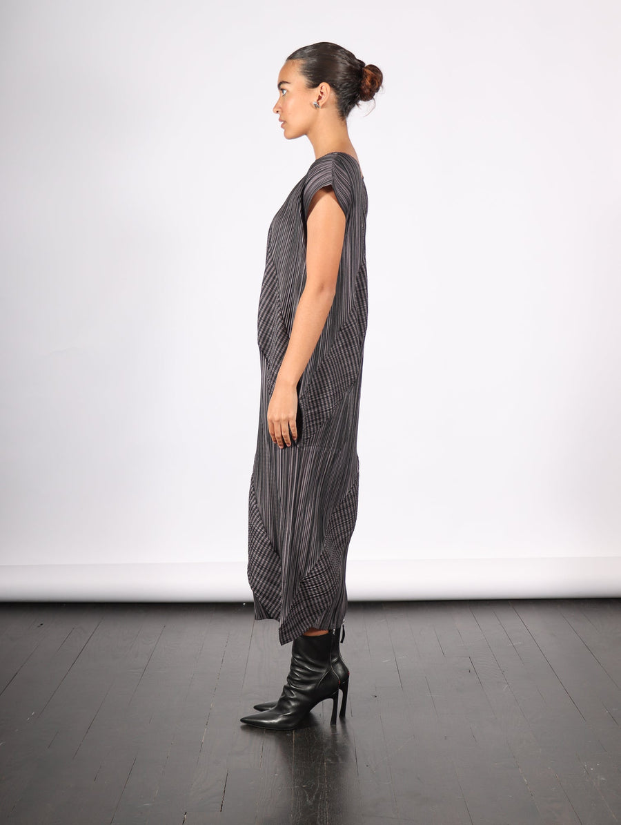 Cosmic Rays Dress in Gray by Pleats Please Issey Miyake