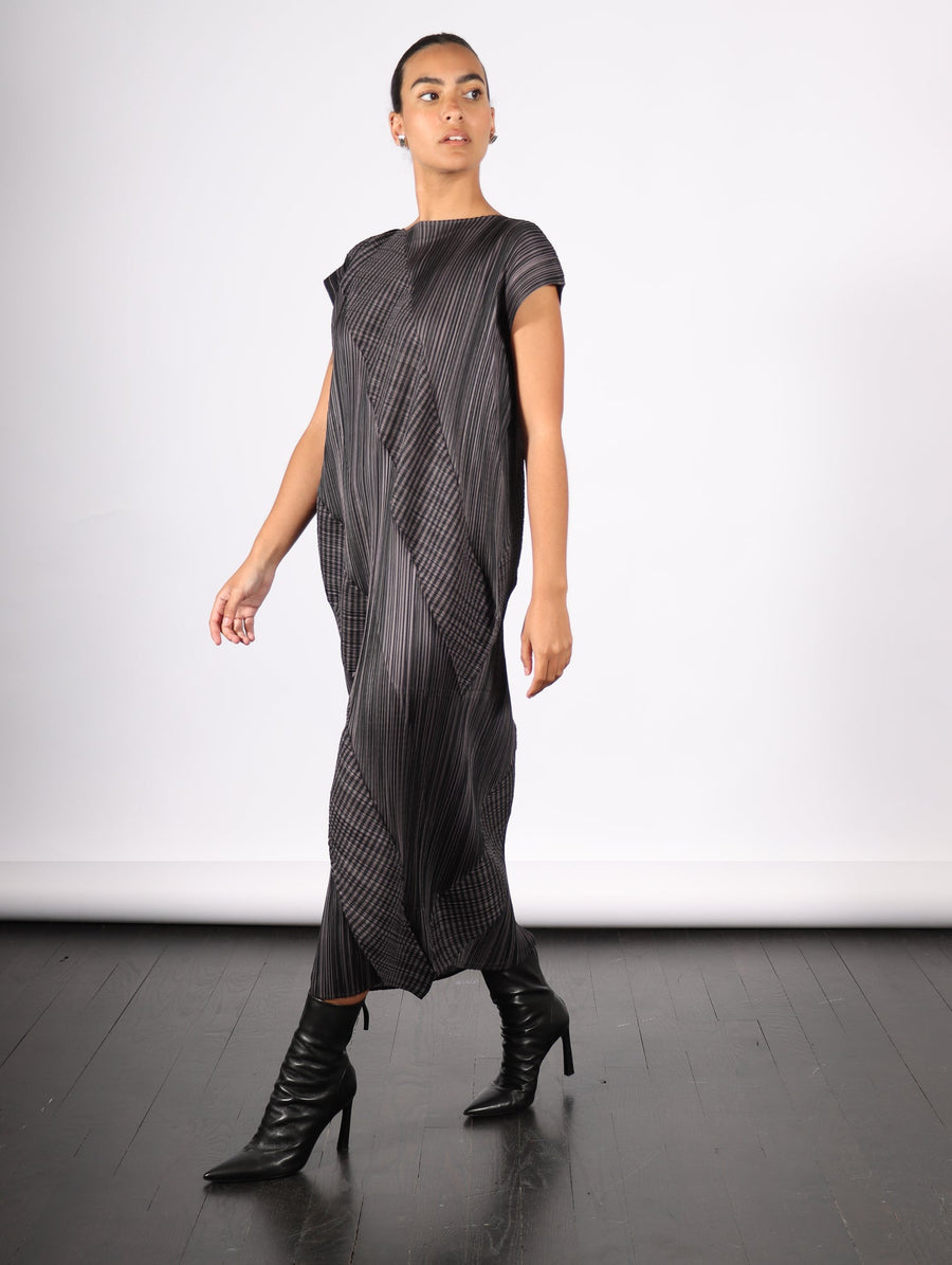 Cosmic Rays Dress in Gray by Pleats Please Issey Miyake