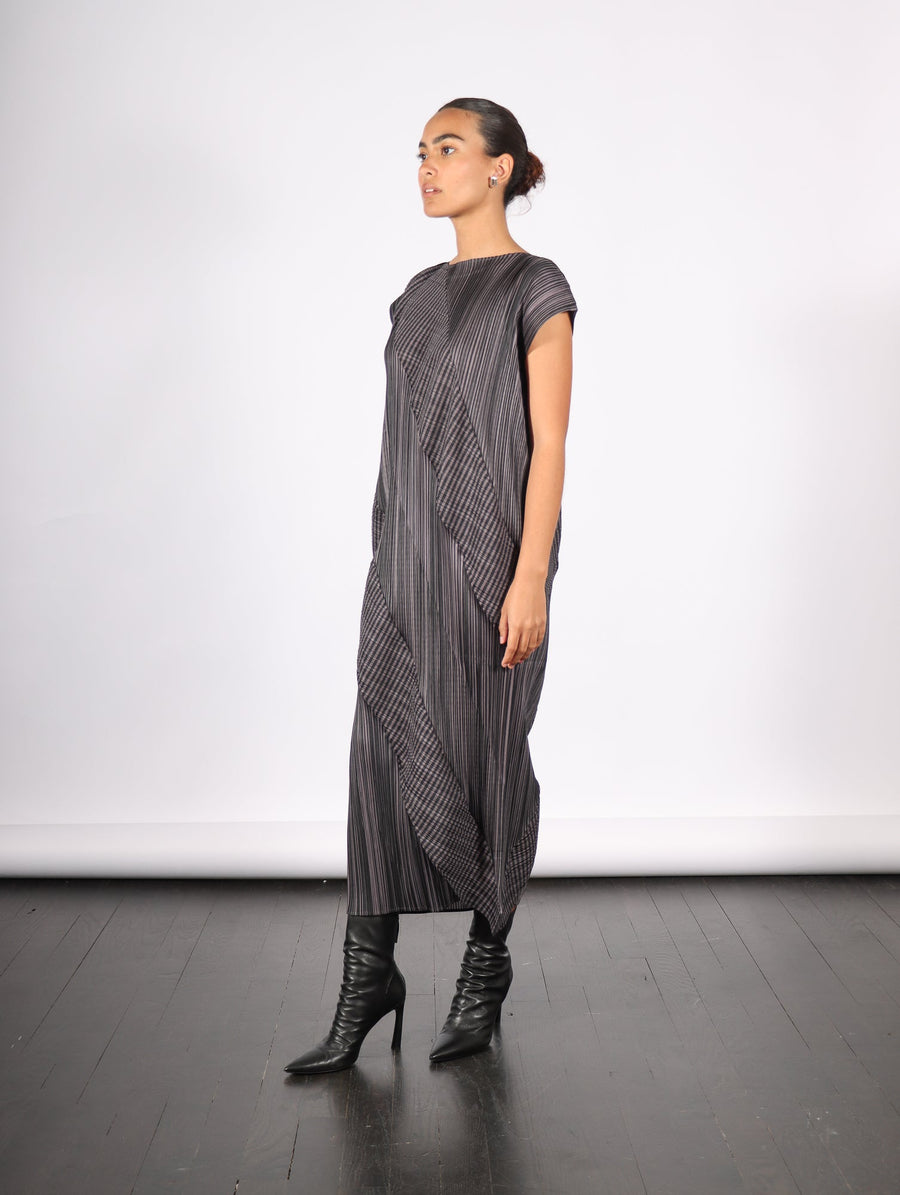 Cosmic Rays Dress in Gray by Pleats Please Issey Miyake