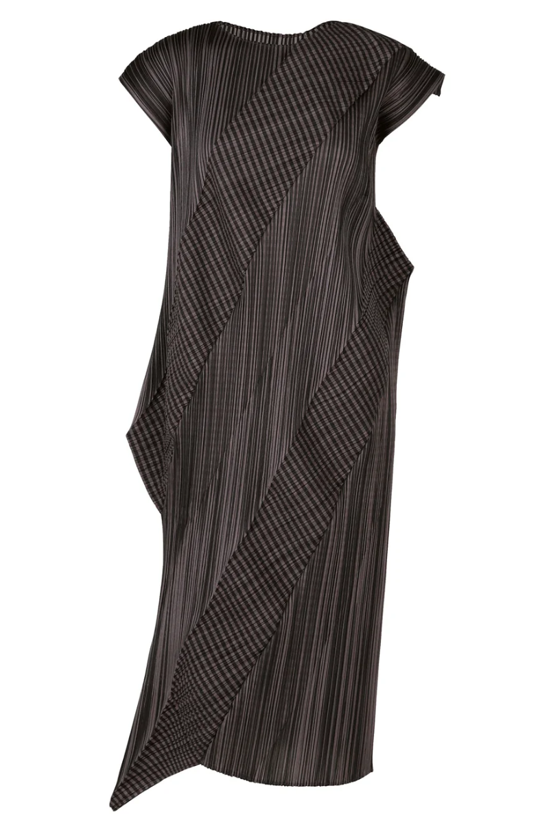 Cosmic Rays Dress in Gray by Pleats Please Issey Miyake