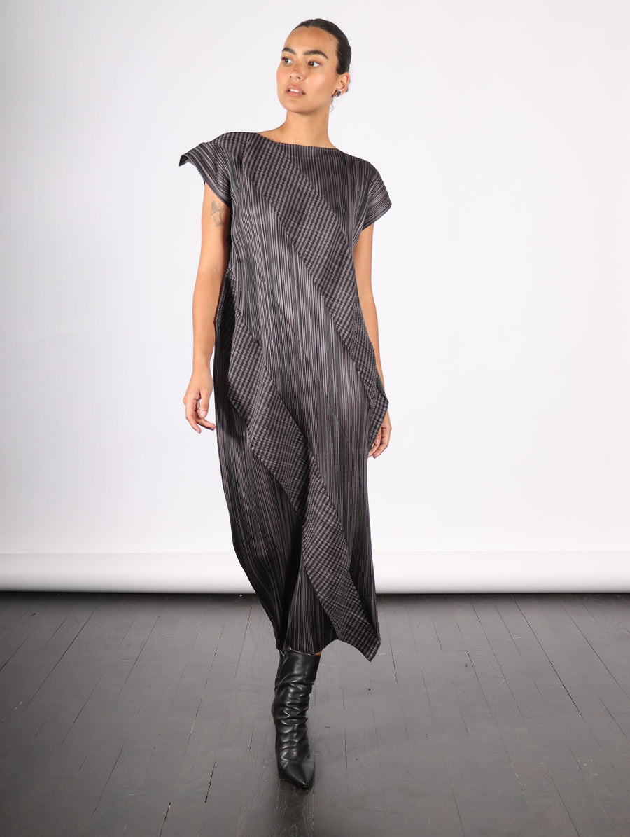 Cosmic Rays Dress in Gray by Pleats Please Issey Miyake