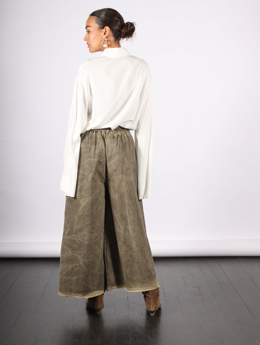 Cotton Gabardine Trousers in Green Tuscany by Sanctamuerte