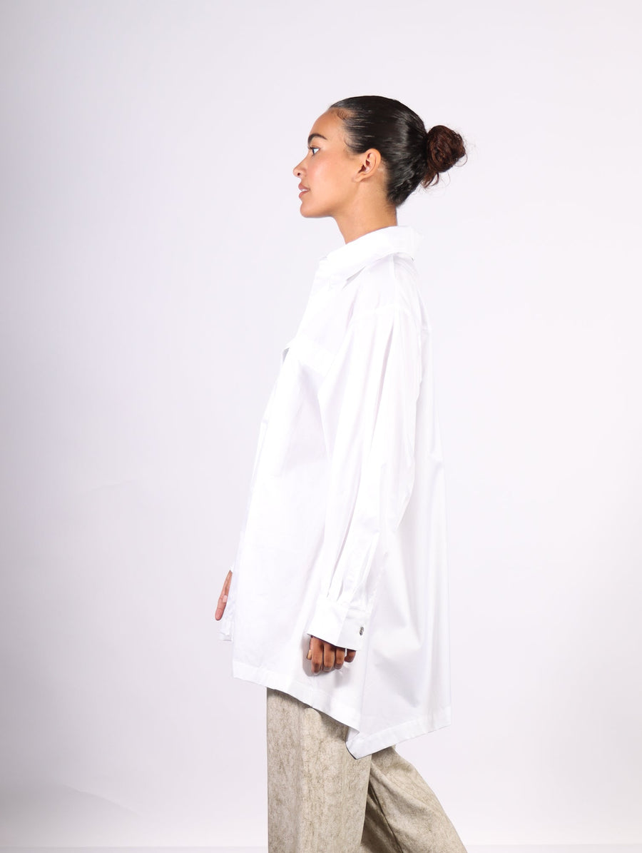 Cotton Retro Shirt in White by Planet-Idlewild