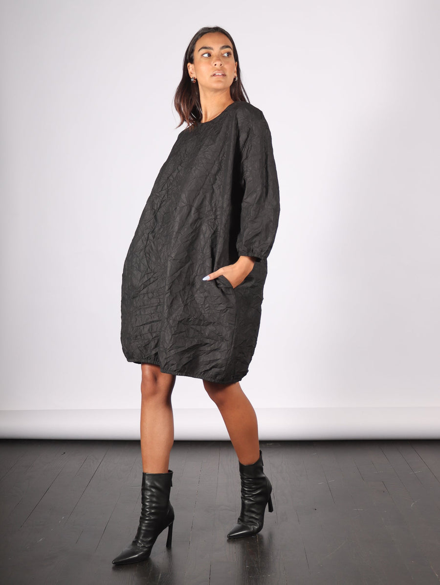 Crushed Nylon Dress in Black by Planet