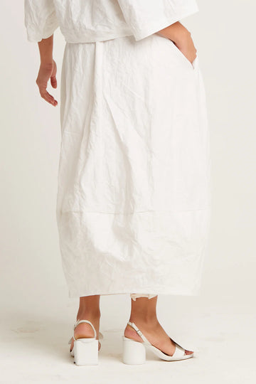 Crinkle Puff Skirt in White by Planet-Bottoms-Planet-Idlewild