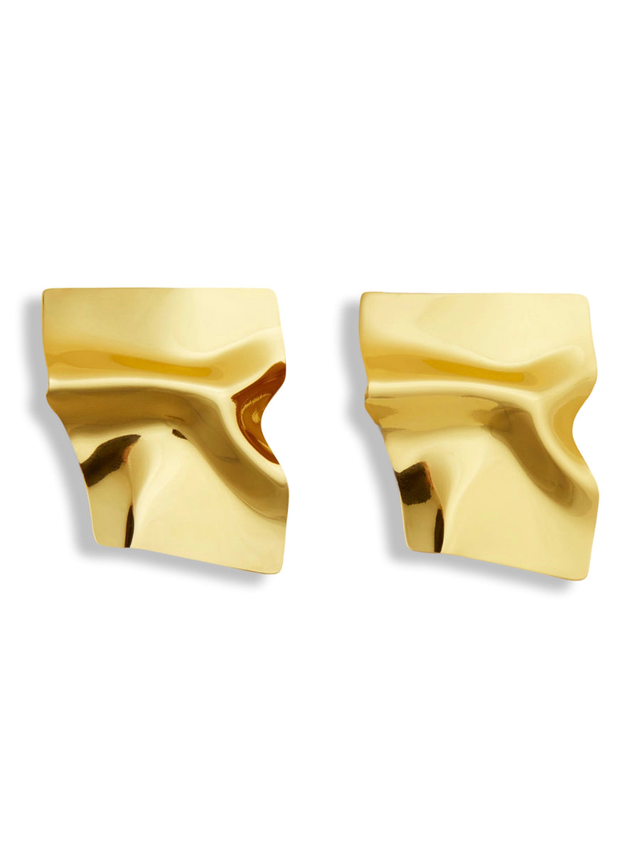 Crinkled Earrings in Gold by Liviana Conti