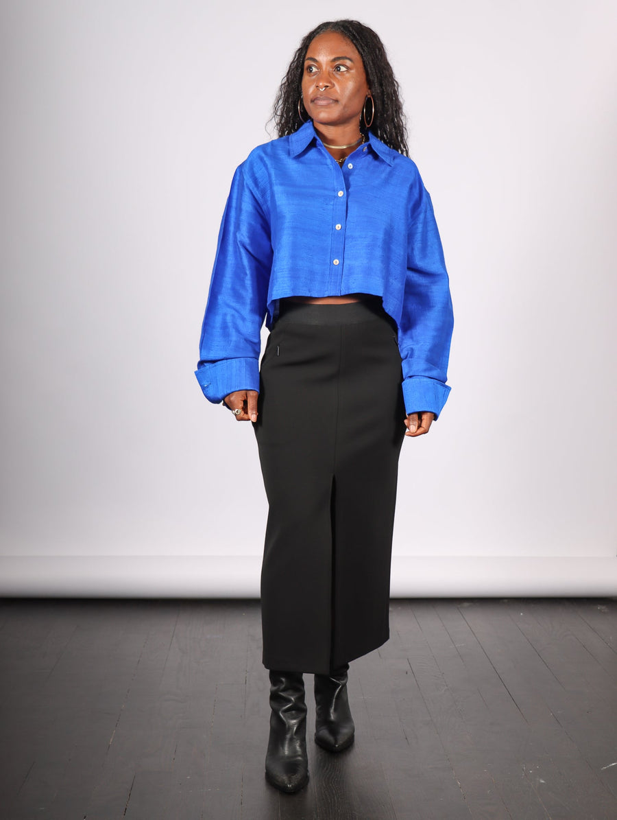 Crop Papa Shirt in Royal Blue by Shwetambari