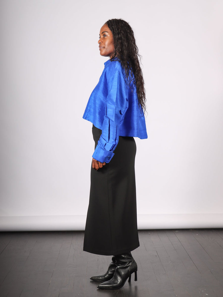 Crop Papa Shirt in Royal Blue by Shwetambari