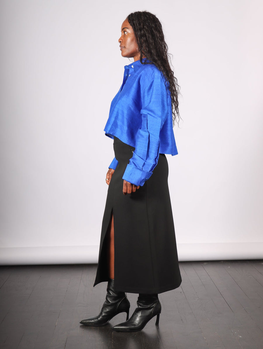 Crop Papa Shirt in Royal Blue by Shwetambari