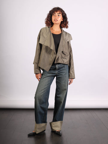 Cropped Asymmetrical Jacket in Loden by Planet-Idlewild