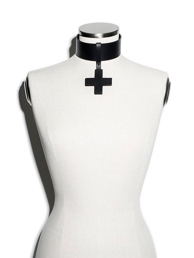 Cross Short M Choker in Black by Aumorfia-Aumorfia-Idlewild