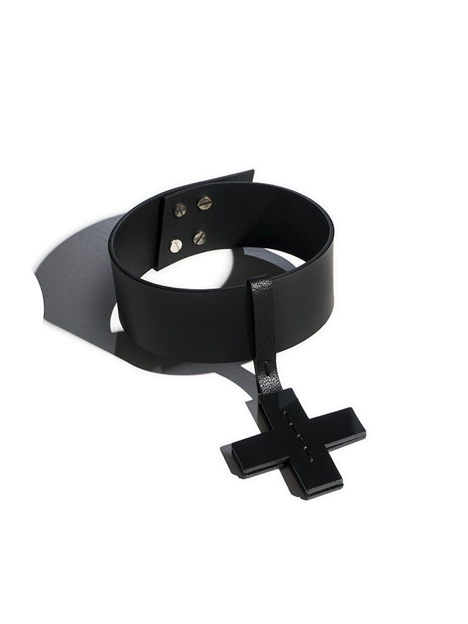 Cross Short M Choker in Black by Aumorfia-Aumorfia-Idlewild