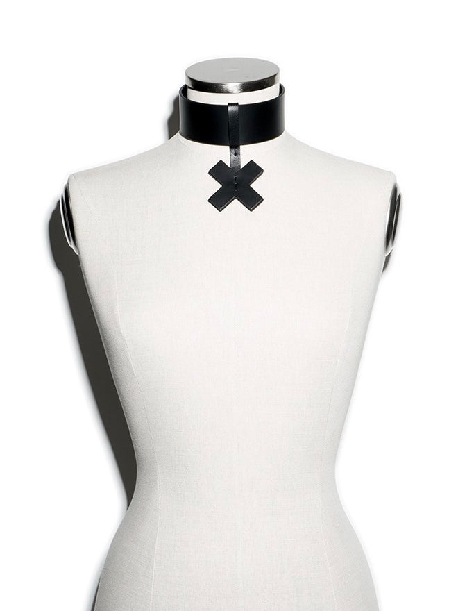 Cross X Short M Choker in Black by Aumorfia-Aumorfia-Idlewild