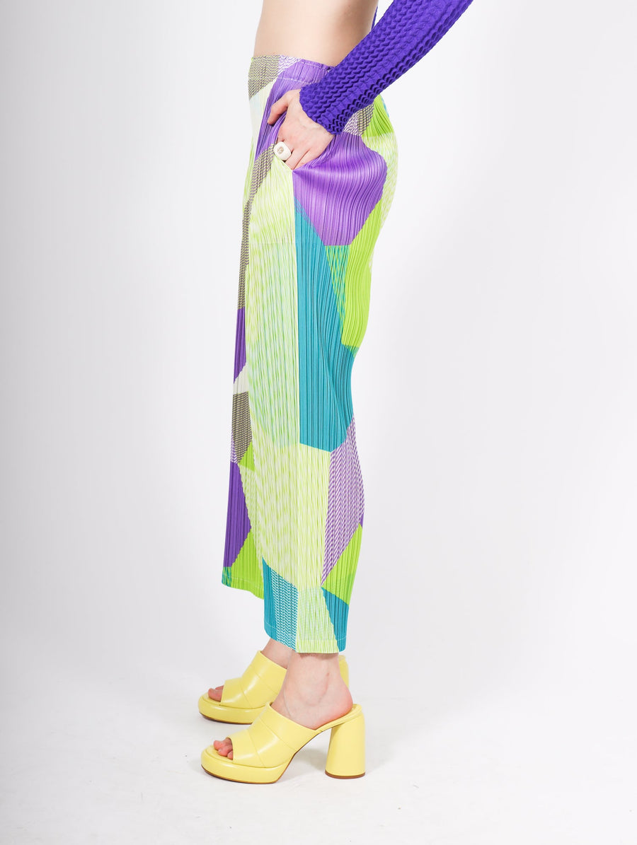 Crossroad Bottoms in Lime Green by Pleats Please Issey Miyake-Pleats Please Issey Miyake-Idlewild
