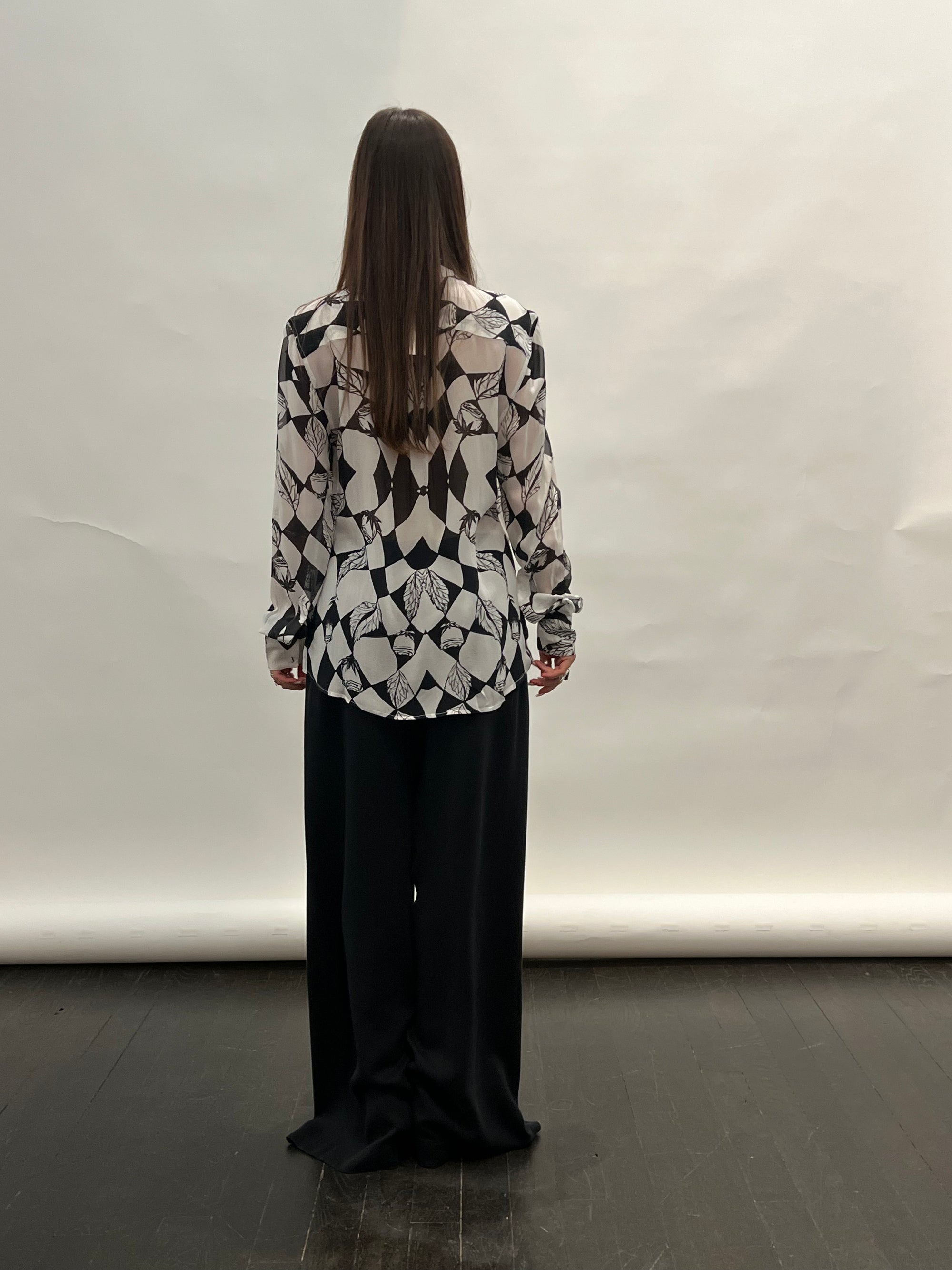 Cruz Shirt in Graphic Roses Print by Shwetambari-Shwetambari-Idlewild