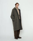 Cuffed Wool Coat in Heathered Taupe by 7115 by Szeki-Outerwear-7115 by Szeki-Idlewild