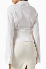 Cummerbund Collar Tuxedo Top in White by A.W.A.K.E. Mode-A.W.A.K.E. Mode-Idlewild