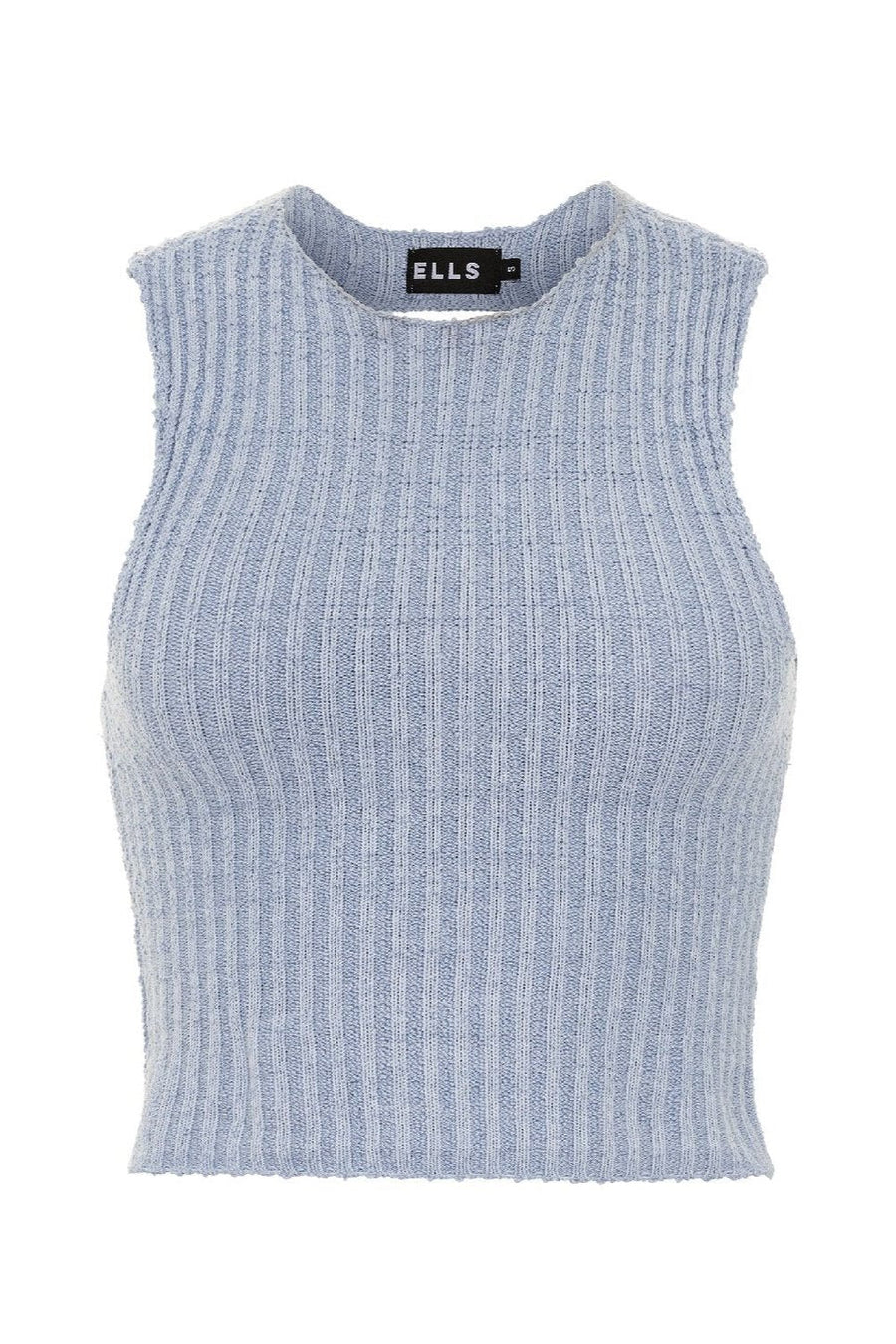 Cut Out Tank in Ice Blue by ELLS Knitwear