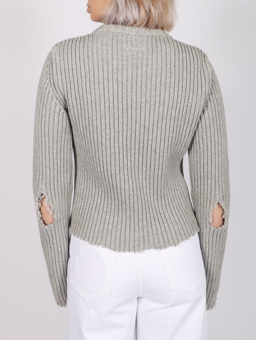 Cut-out Jumper in Gray by MM6 Maison Margiela-Idlewild