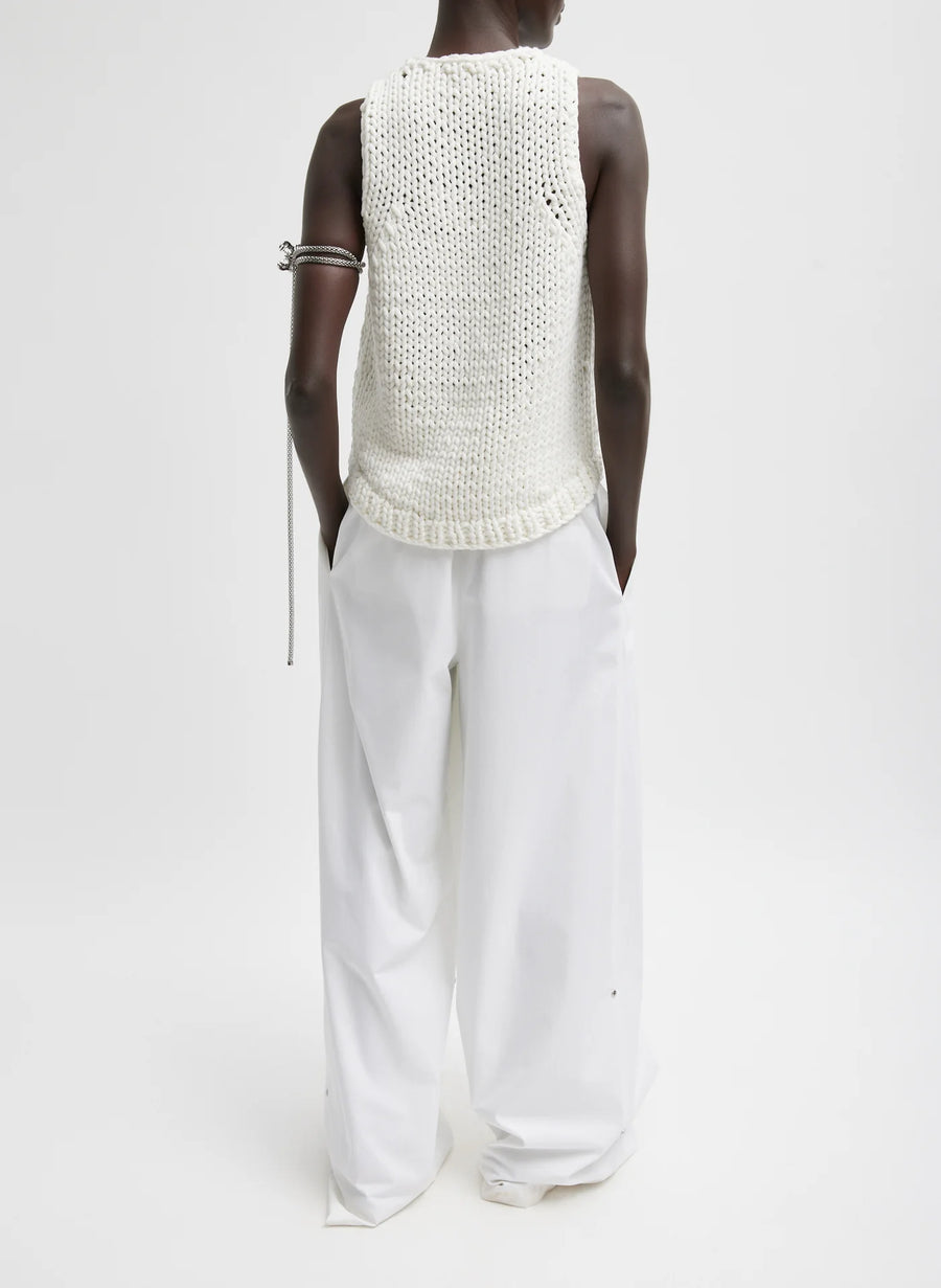 Deluxe Tube Yarn Sweater Tank Sweatshirt in White by Tibi-Tibi-Idlewild