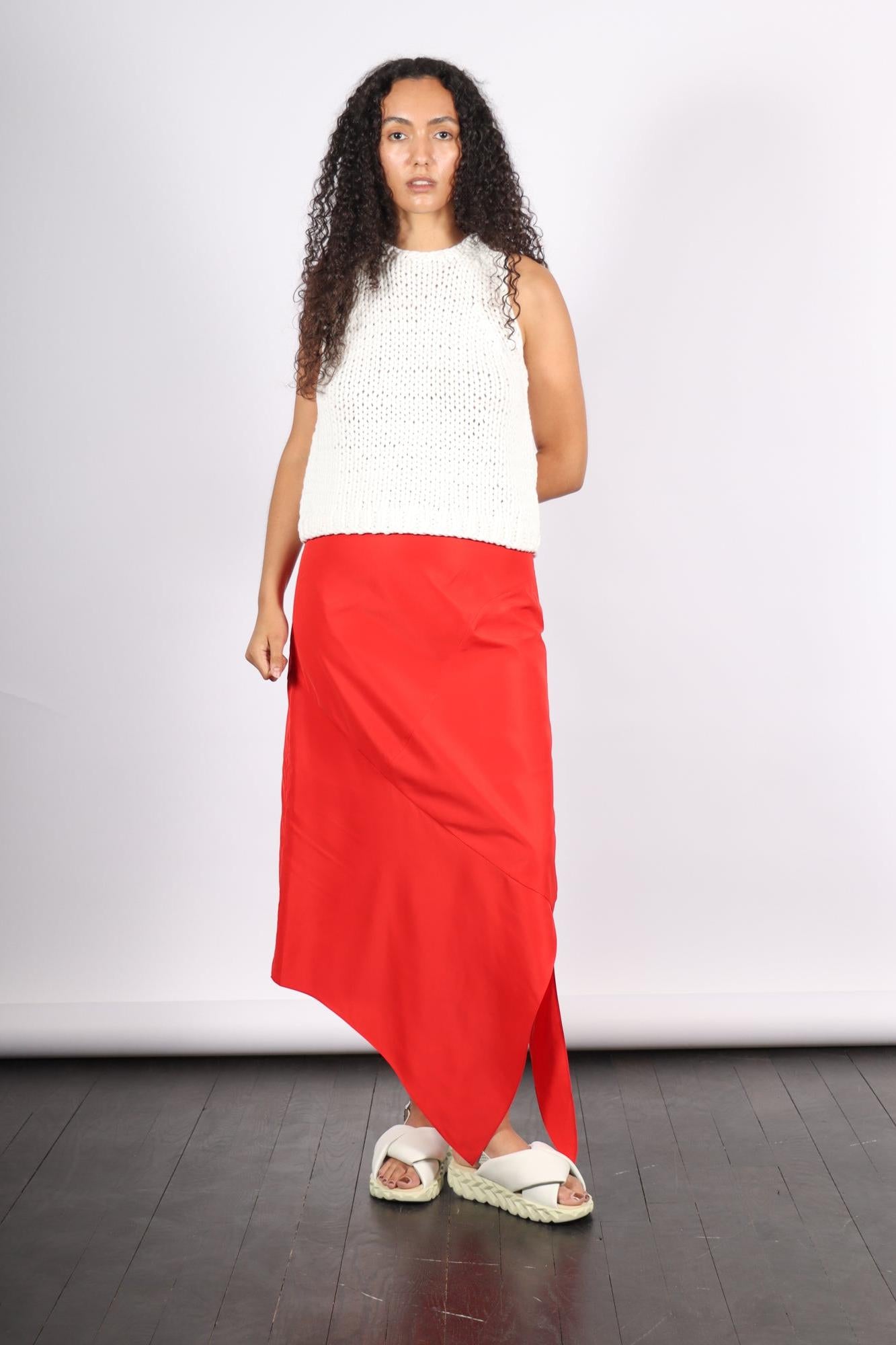 Italian Sporty Nylon Tie Skirt in Lava by Tibi-Tibi-Idlewild