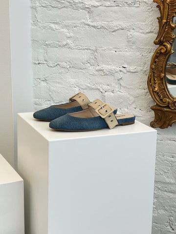 Dos Flat in Denim and Baron Truciolo by Halmanera-Shoes-Halmanera-Idlewild