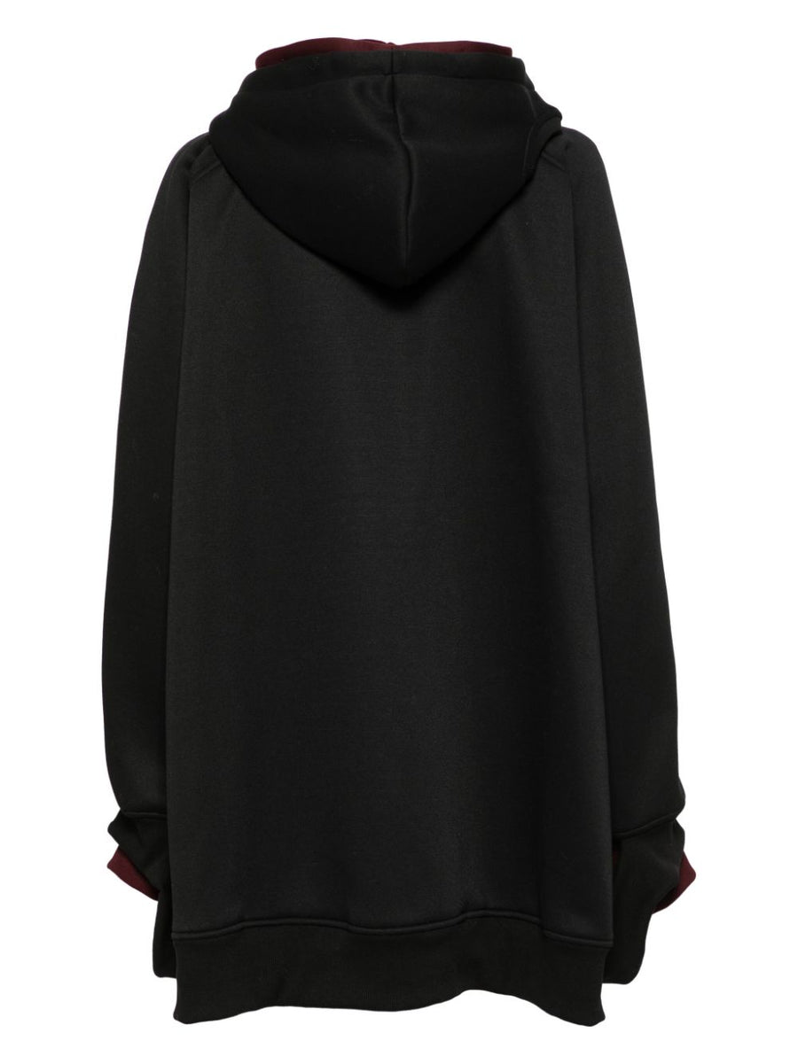 Double Hood Hoodie in Black by Melitta Baumeister