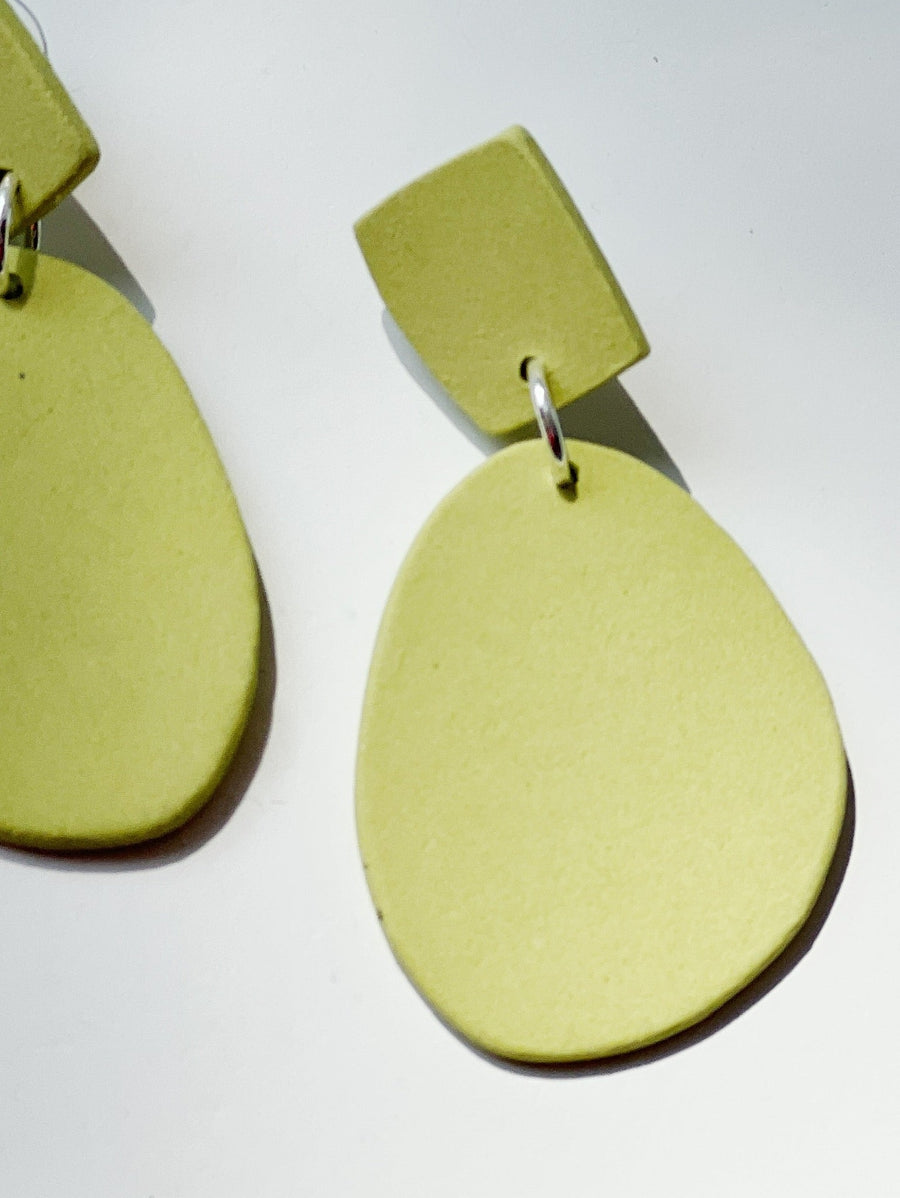 Double Porcelain Earrings in Matcha by Julie Clark-Idlewild