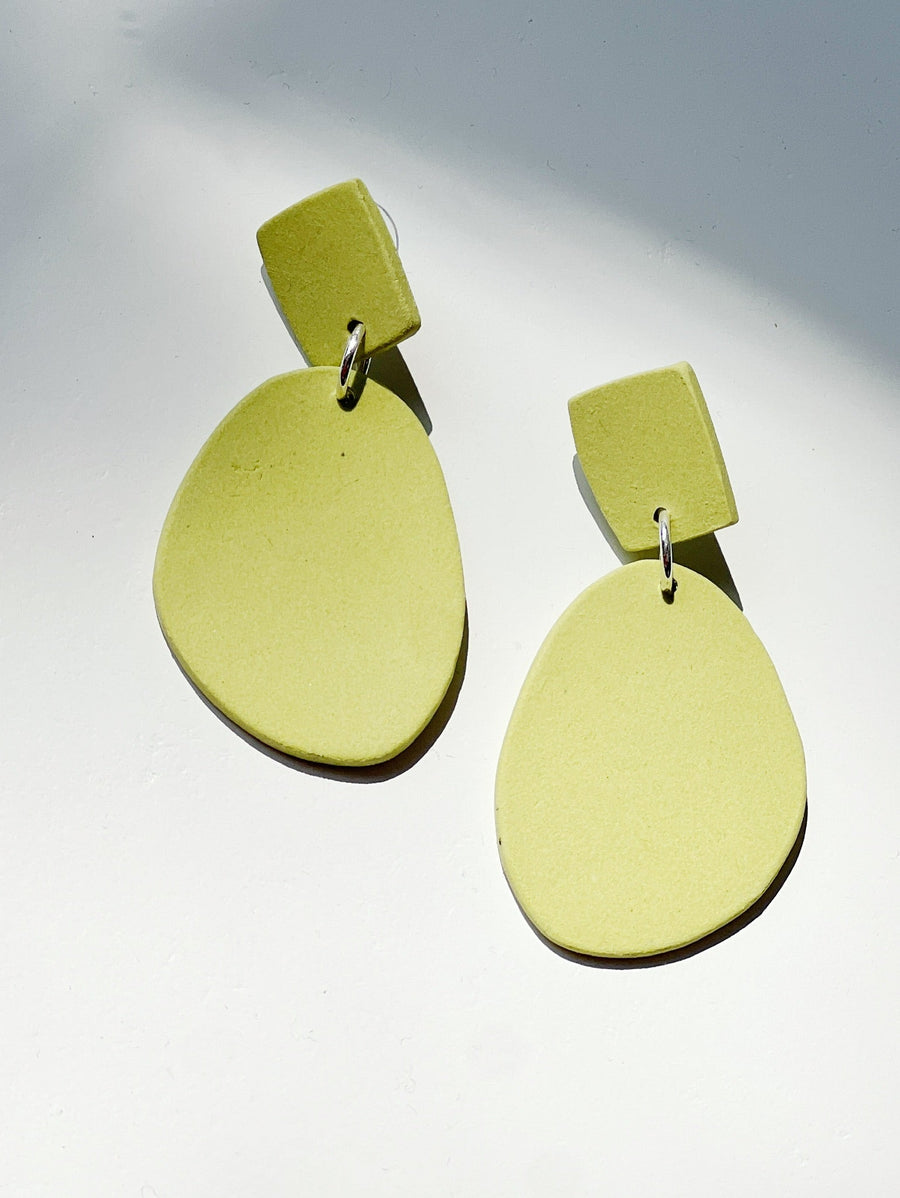 Double Porcelain Earrings in Matcha by Julie Clark-Idlewild
