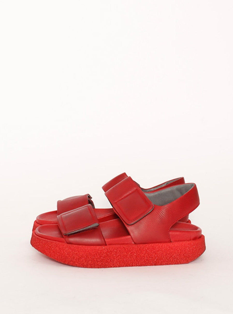 Double Strap Sandal in Red by Lofina – Idlewild
