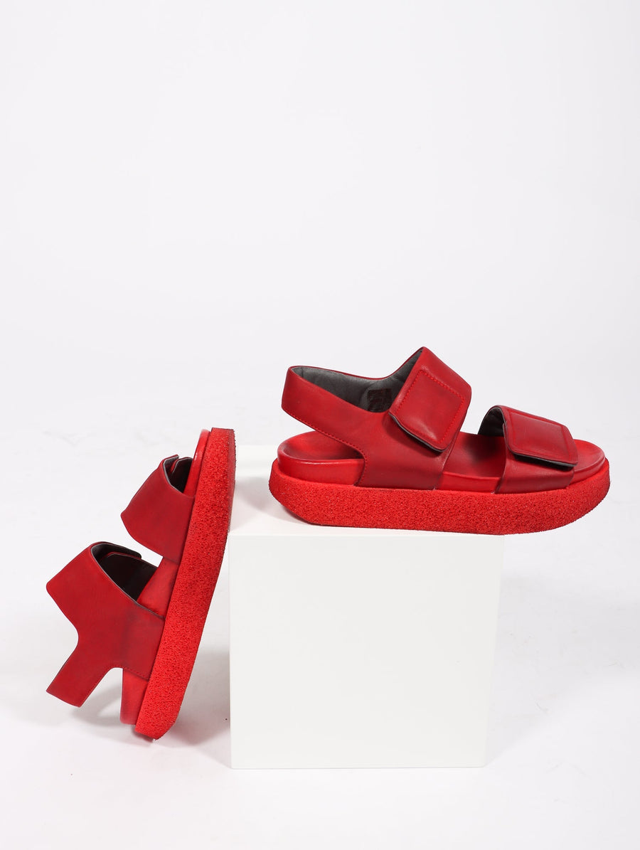 Double Strap Sandal in Red by Lofina – Idlewild