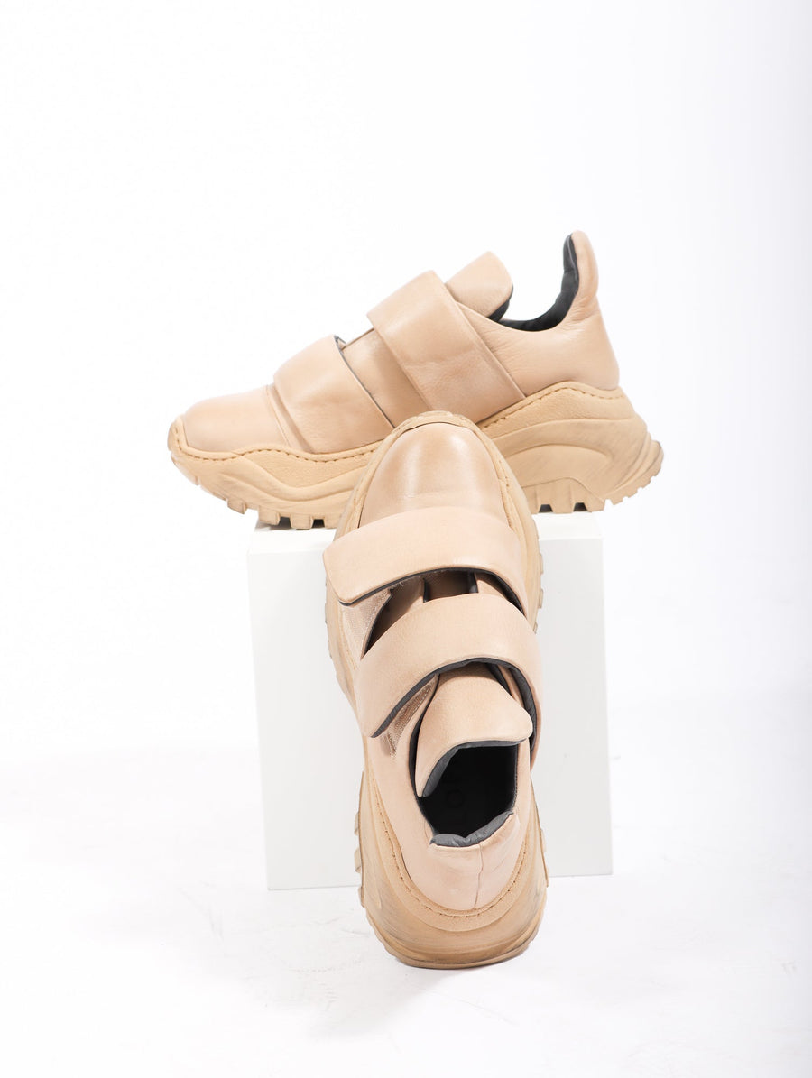 Double Velcro Sneaker in Beige by Lofina-Idlewild