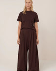 Drape Pant in Mahogany by Kowtow-Bottoms-Kowtow-Idlewild