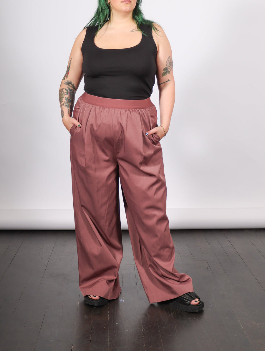 Drapey Suiting Marit Pull On Pants in Cinnamon by Tibi-Idlewild