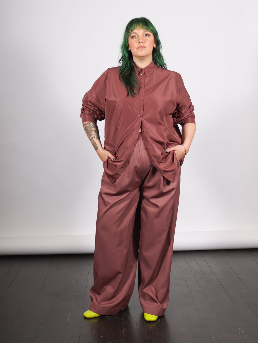 Drapey Suiting Marit Pull On Pants in Cinnamon by Tibi-Idlewild