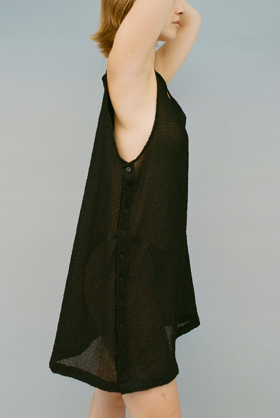 Edie Crinkle Shift Dress in Black by GIL RODRIGUEZ-Dresses-GIL RODRIGUEZ-Idlewild