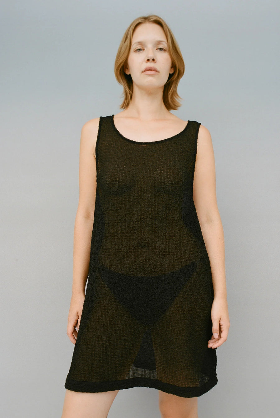 Edie Crinkle Shift Dress in Black by GIL RODRIGUEZ-Dresses-GIL RODRIGUEZ-Idlewild