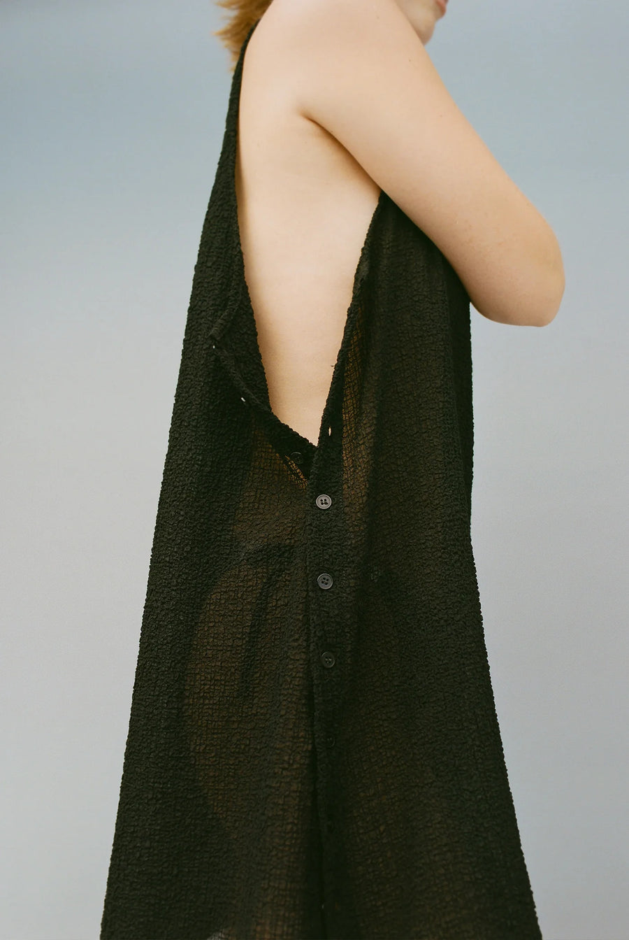 Edie Crinkle Shift Dress in Black by GIL RODRIGUEZ-Dresses-GIL RODRIGUEZ-Idlewild