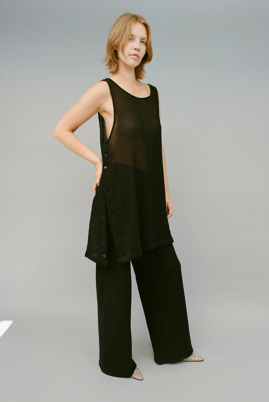 Edie Crinkle Shift Dress in Black by GIL RODRIGUEZ-Dresses-GIL RODRIGUEZ-Idlewild