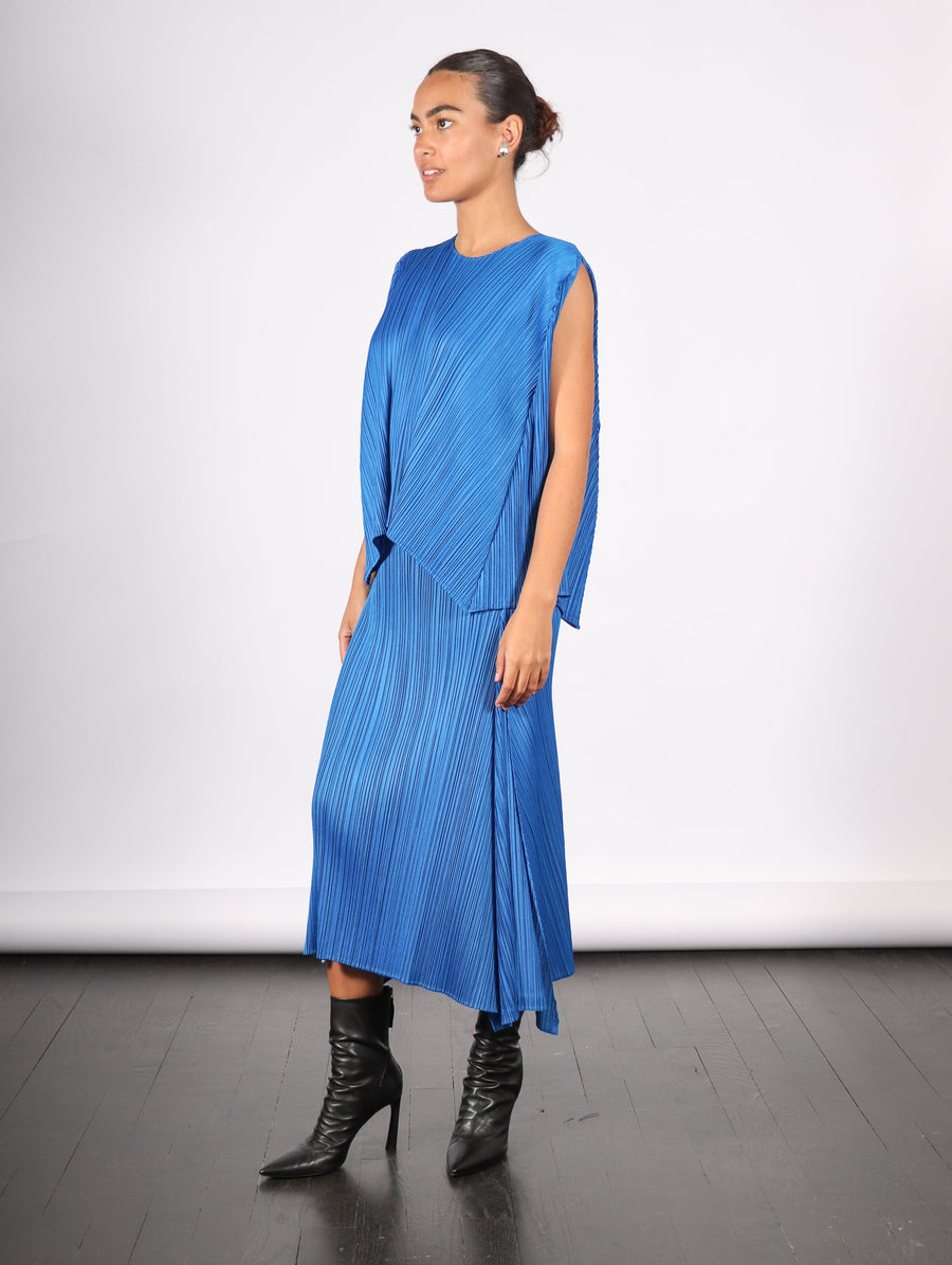 Efficient Square Shirt in Blue by Pleats Please Issey Miyake