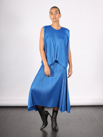 Efficient Square Shirt in Blue by Pleats Please Issey Miyake