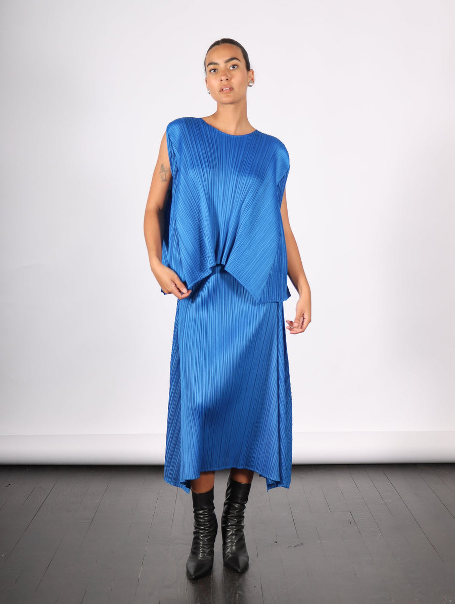 Efficient Square Skirt in Bue by Pleats Please Issey Miyake