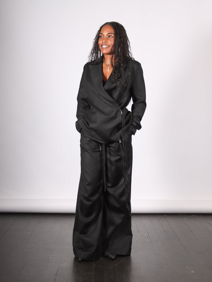 Elastic Waist Pants in Black by Andrea Ya'aqov