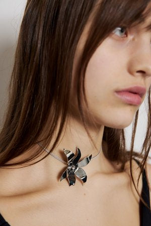 Evie Flower Necklace in Silver by Eyland-Jewelry-Eyland-Idlewild
