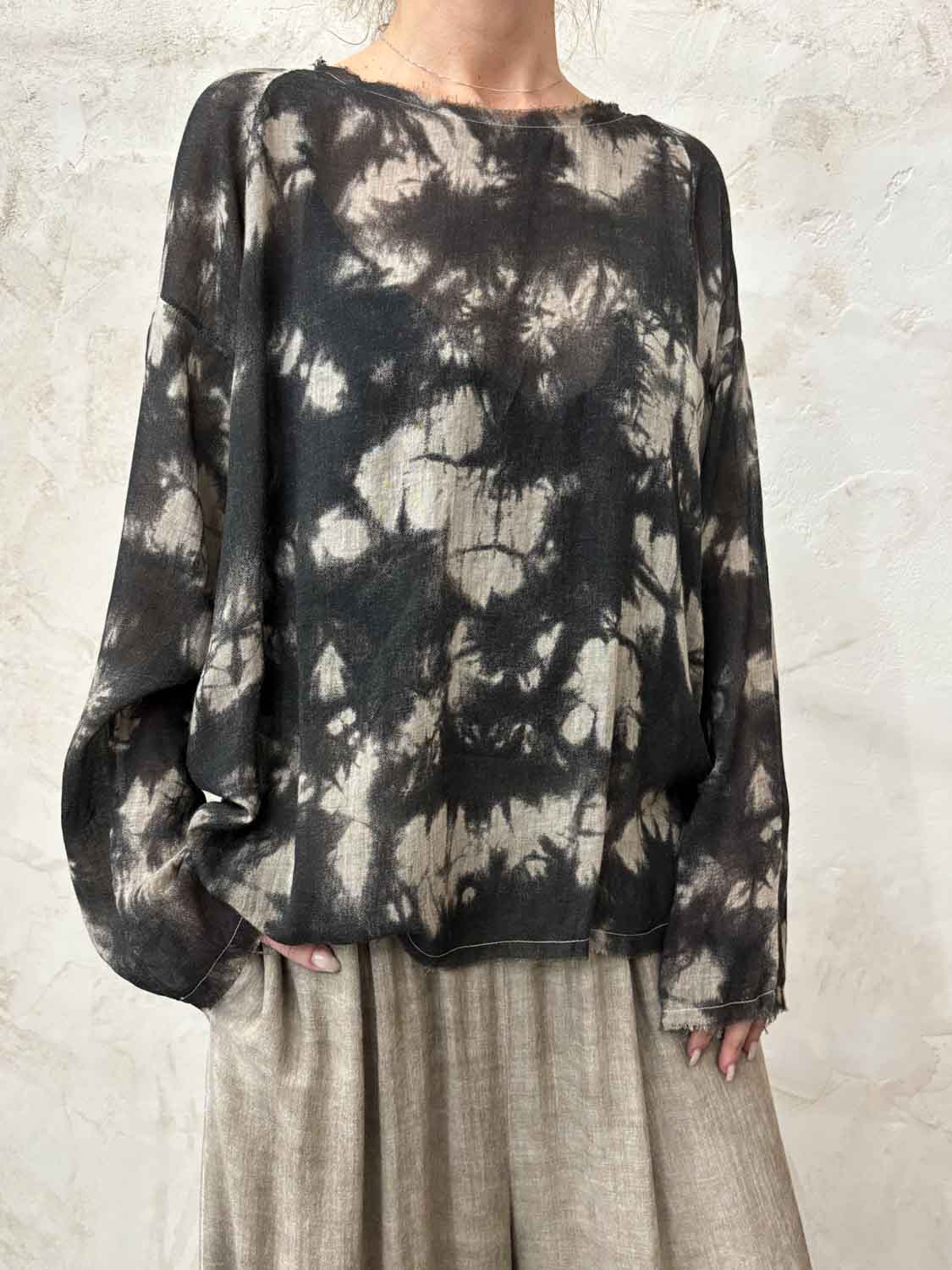 Extra Long Sleeve Tee in Wet Sand by Sanctamuerte-SANCTAMUERTE-Idlewild